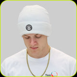 Think For Yourself White Beanie